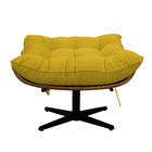 Puff Decorativo Costela Base Giratória Suede Amarelo - Doce S