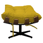 Puff Decorativo Costela Base Giratória Suede Amarelo - Doce S