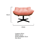 Puff Decorativo Costela Base Giratória Suede Coral - Doce Son