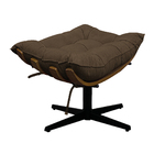 Puff Decorativo Costela Base Giratória Suede Marrom - Doce So