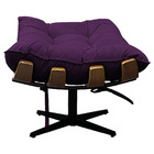 Puff Decorativo Costela Base Giratória Suede Roxo - Doce Sonh