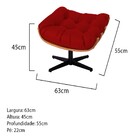 Puff Decorativo Costela Base Giratório Corano - Doce Sonho Mó