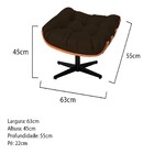 Puff Decorativo Costela Base Giratório Corano - Doce Sonho Mó