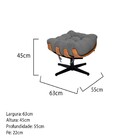 Puff Decorativo Costela Base Giratório Linho - Doce Sonho Móv