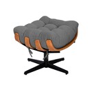 Puff Decorativo Costela Base Giratório Linho - Doce Sonho Móv