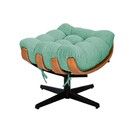 Puff Decorativo Costela Base Giratório Linho - Doce Sonho Móv