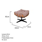 Puff Decorativo Costela Base Giratório Linho - Doce Sonho Móv