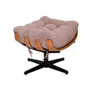 Puff Decorativo Costela Base Giratório Linho - Doce Sonho Móv