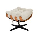 Puff Decorativo Costela Base Giratório Linho - Doce Sonho Móv