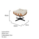 Puff Decorativo Costela Base Giratório Linho - Doce Sonho Móv