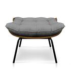 Puff Decorativo Costela Sala E Escritório Linho Grafite