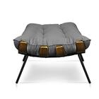 Puff Decorativo Costela Sala E Escritório Linho Grafite