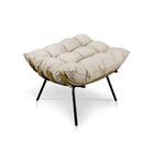 Puff Decorativo Costela Sala E Escritório Suede Bege