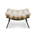 Puff Decorativo Costela Sala E Escritório Suede Nude