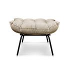 Puff Decorativo Costela Sala E Escritório Suede Nude