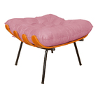 Puff Decorativo Costela Suede Rosa - Ds Estofados