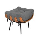 Puff Decorativo Costela Veludo Cinza - Montanaris Decor