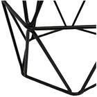 Puff Decorativo Cristal Veludo Cinza Base Preto