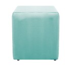 Puff Decorativo Dado Suede Azul Tiffany - Amarena Móveis