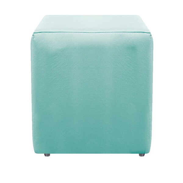 Puff Decorativo Dado Suede Azul Tiffany - Amarena Móveis