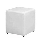 Puff Decorativo Dado Suede Branco - Dominic Decor