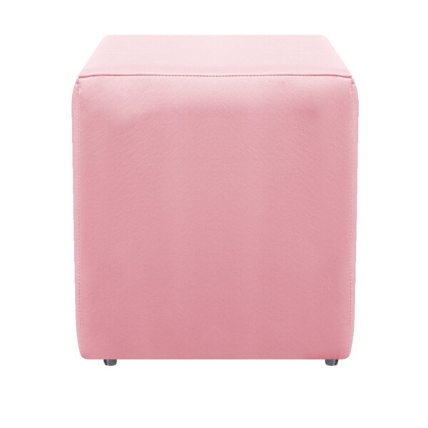 Puff Decorativo Dado Suede Rosa Bebê - Amarena Móveis