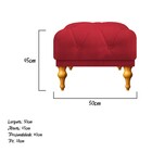 Puff Decorativo Dani Pés Provençais Suede Vermelho - Amarena
