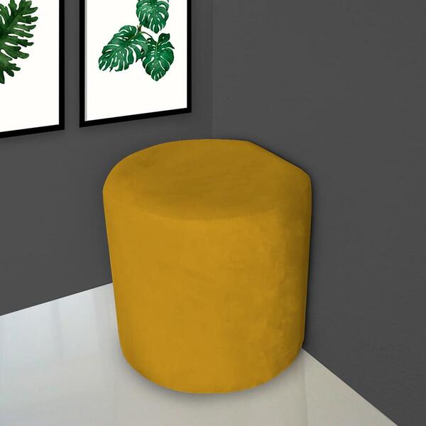 Puff Decorativo De Parede Para Sala David Amarelo