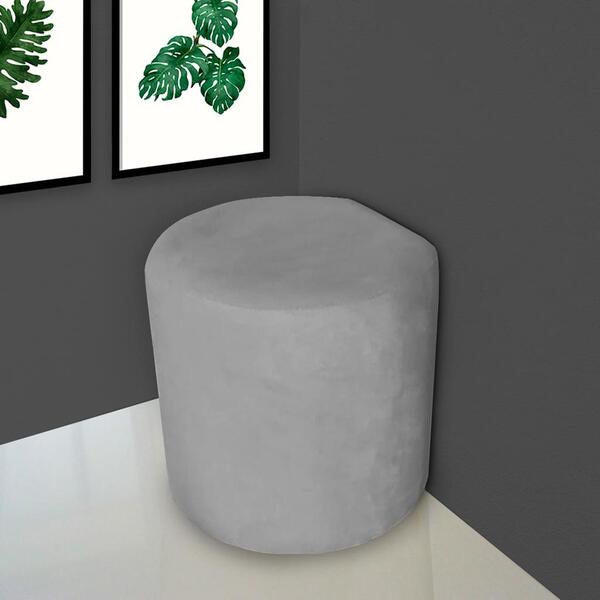 Puff Decorativo De Parede Para Sala David Cinza