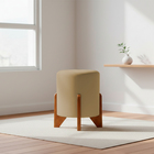 Puff Decorativo Eloah Redondo Assento Extra Para Sala Quarto