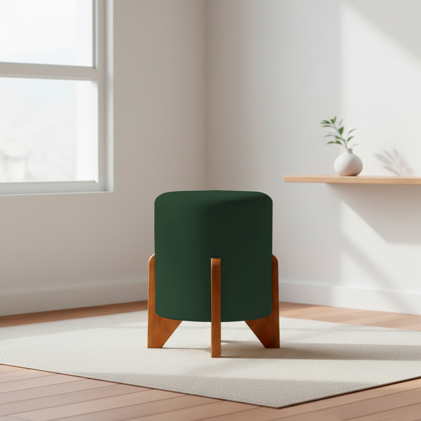 Puff Decorativo Eloah Redondo Assento Extra Para Sala Quarto