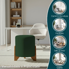 Puff Decorativo Eloah Redondo Assento Extra Para Sala Quarto