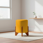 Puff Decorativo Eloah Redondo Assento Extra Para Sala Quarto