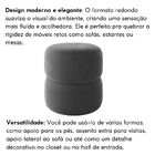 Puff Decorativo Estofado Para Sala Redondo Marí Linho Cinza