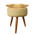Puff Decorativo Floratta Veludo Amarelo - Speciale Home
