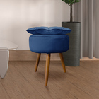 Puff Decorativo Floratta Veludo Azul- Star Confort