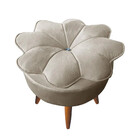 Puff Decorativo Floratta Veludo Bege Marfim - Speciale Home