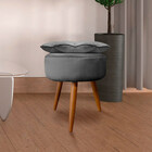 Puff Decorativo Floratta Veludo Cinza Chumbo - Speciale Home