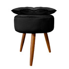 Puff Decorativo Floratta Veludo Preto - Speciale Home