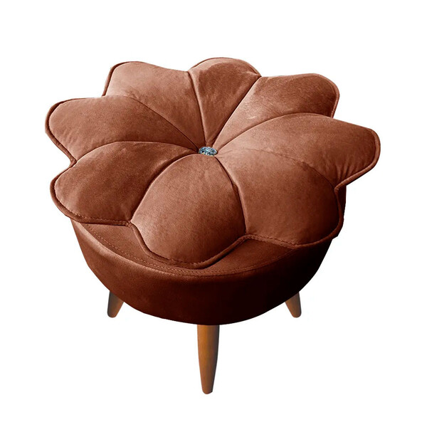 Puff Decorativo Floratta Veludo Terracota - Speciale Home