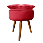 Puff Decorativo Floratta Veludo Vermelho - Speciale Home