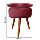 Puff Decorativo Floratta Veludo Vinho - Speciale Home