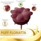 Puff Decorativo Floratta Veludo Vinho - Star Confort