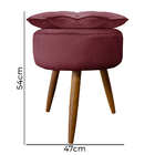 Puff Decorativo Floratta Veludo Vinho - Star Confort
