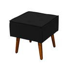 Puff Decorativo Florença Pés Palito Madeira Veludo Preto