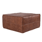 Puff Decorativo Freddie 80x80 Couro Mel G34 - Gran Belo