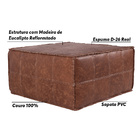 Puff Decorativo Freddie 80x80 Couro Mel G34 - Gran Belo