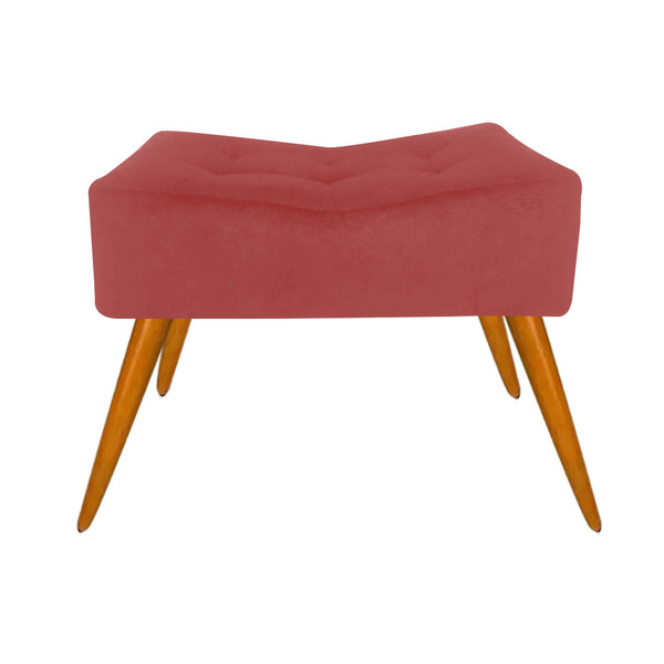 Puff Decorativo Gabriela Suede Pes Castanho - Ssx Multicoisas