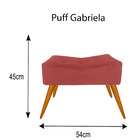 Puff Decorativo Gabriela Suede Pes Castanho - Ssx Multicoisas