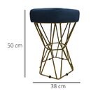 Puff Decorativo Hexágono Diamante Veludo Azul Marinho Base Do